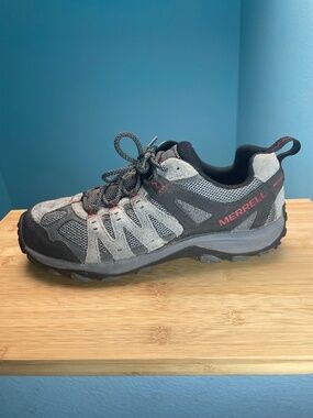 Merrell Accentor 3 Low Mens Hiking Shoes Brown Grey Black Sz 10 Trail Suede Mesh